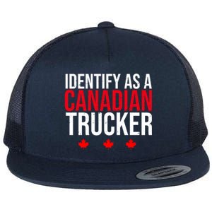 Identify As A Canadian Trucker Leaf Flat Bill Trucker Hat