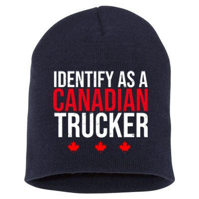 Identify As A Canadian Trucker Leaf Short Acrylic Beanie