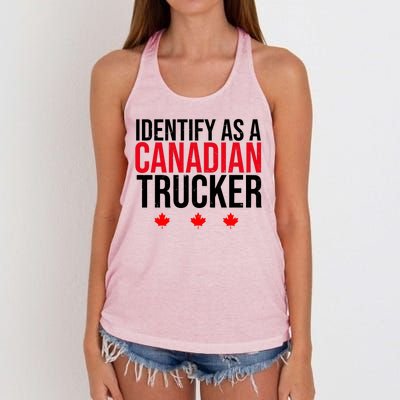 Identify As A Canadian Trucker Leaf Women's Knotted Racerback Tank