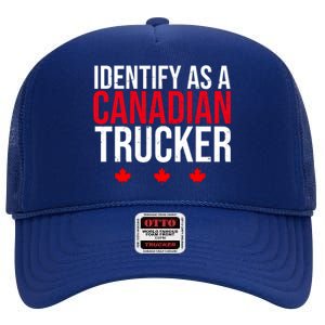 Identify As A Canadian Trucker Leaf High Crown Mesh Back Trucker Hat