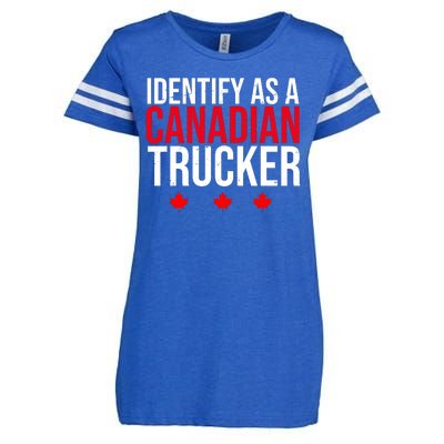 Identify As A Canadian Trucker Leaf Enza Ladies Jersey Football T-Shirt