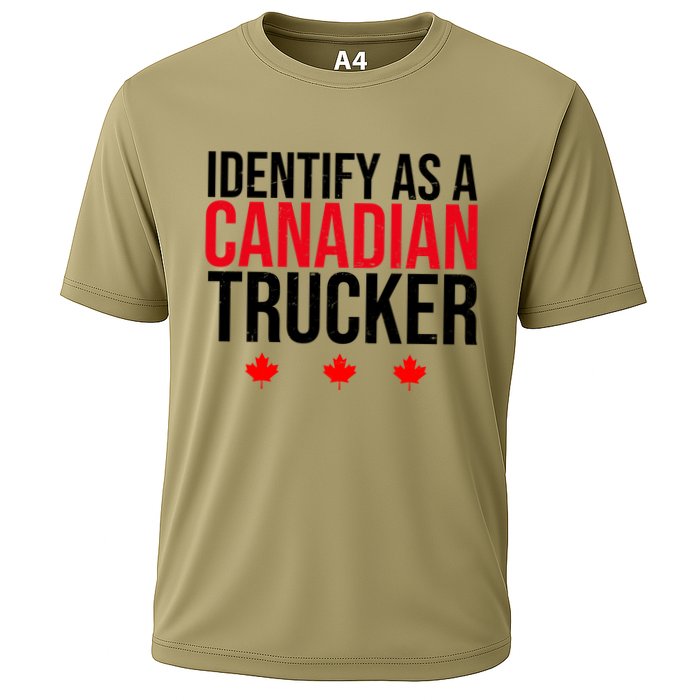 Identify As A Canadian Trucker Leaf Cooling Performance Crew T-Shirt