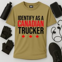 Identify As A Canadian Trucker Leaf Cooling Performance Crew T-Shirt