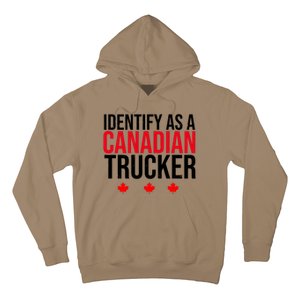 Identify As A Canadian Trucker Leaf Hoodie