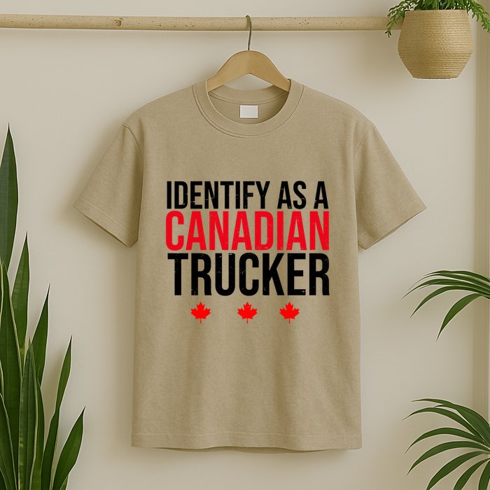 Identify As A Canadian Trucker Leaf T-Shirt