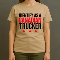Identify As A Canadian Trucker Leaf T-Shirt