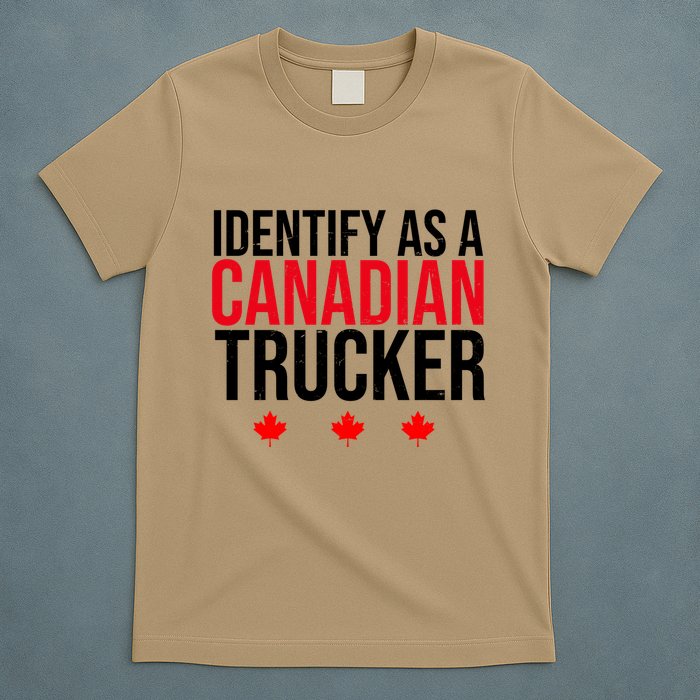 Identify As A Canadian Trucker Leaf T-Shirt