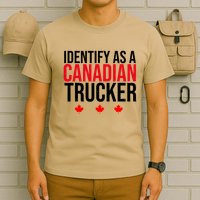 Identify As A Canadian Trucker Leaf T-Shirt
