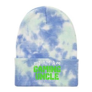 I Am A Gaming Uncle Video Gamer Funny Gift Video Game Uncle Gift Tie Dye 12in Knit Beanie