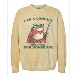 I Am A Conduit For Nonsense Funny Frog Colorblast Crewneck Sweatshirt