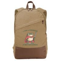 I Am A Conduit For Nonsense Funny Frog Cotton Canvas Backpack
