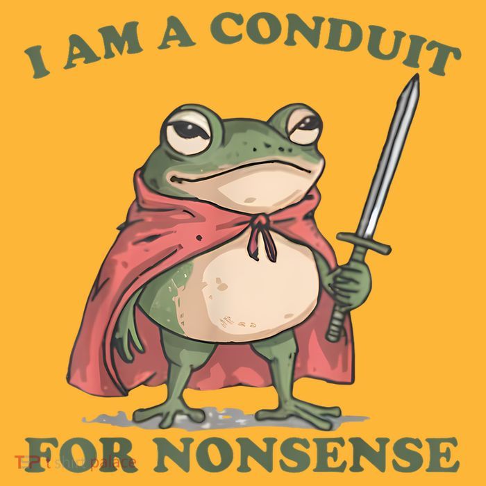 I Am A Conduit For Nonsense Funny Frog Pom Pom 12in Knit Beanie