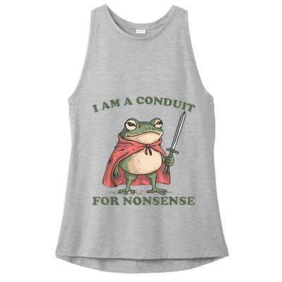 I Am A Conduit For Nonsense Funny Frog Ladies PosiCharge Tri-Blend Wicking Tank