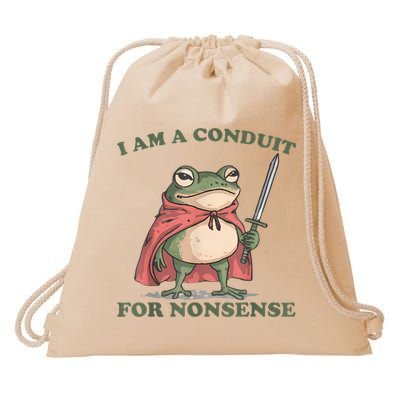 I Am A Conduit For Nonsense Funny Frog Drawstring Bag