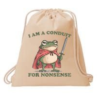 I Am A Conduit For Nonsense Funny Frog Drawstring Bag