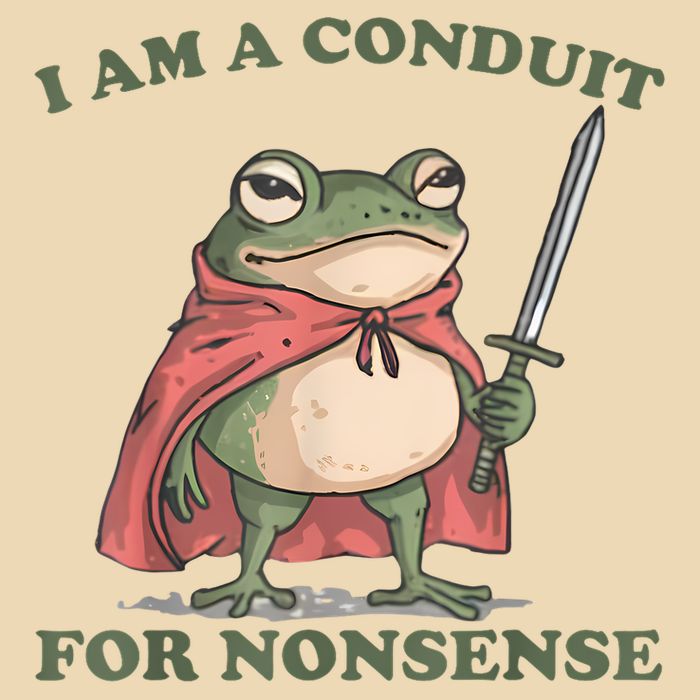 I Am A Conduit For Nonsense Funny Frog Drawstring Bag