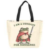 I Am A Conduit For Nonsense Funny Frog Zip Tote Bag
