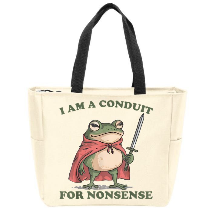 I Am A Conduit For Nonsense Funny Frog Zip Tote Bag
