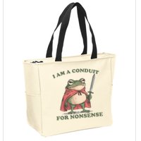 I Am A Conduit For Nonsense Funny Frog Zip Tote Bag