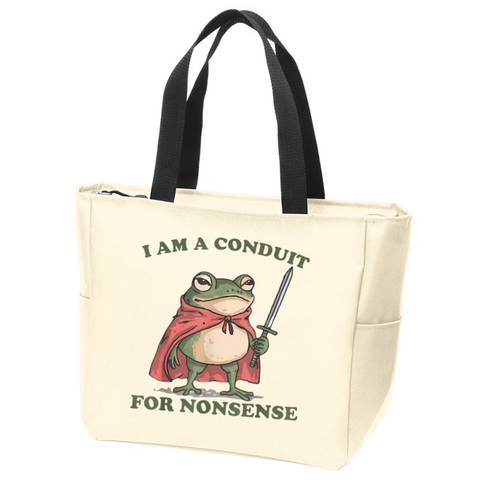 I Am A Conduit For Nonsense Funny Frog Zip Tote Bag