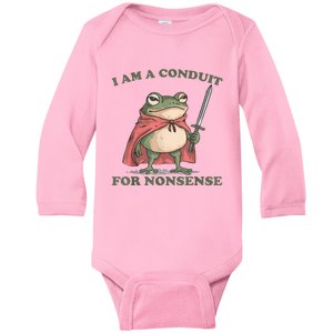 I Am A Conduit For Nonsense Funny Frog Baby Long Sleeve Bodysuit