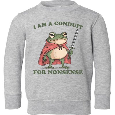 I Am A Conduit For Nonsense Funny Frog Toddler Sweatshirt