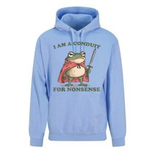 I Am A Conduit For Nonsense Funny Frog Unisex Surf Hoodie