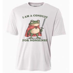 I Am A Conduit For Nonsense Funny Frog Cooling Performance Crew T-Shirt