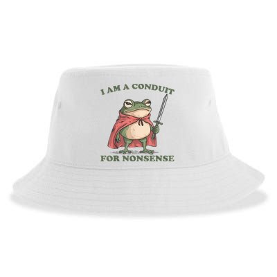 I Am A Conduit For Nonsense Funny Frog Sustainable Bucket Hat