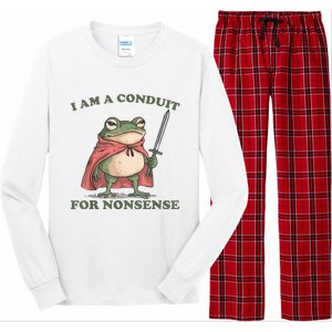 I Am A Conduit For Nonsense Funny Frog Long Sleeve Pajama Set