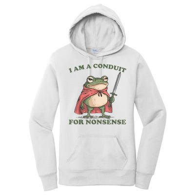 I Am A Conduit For Nonsense Funny Frog Women's Pullover Hoodie
