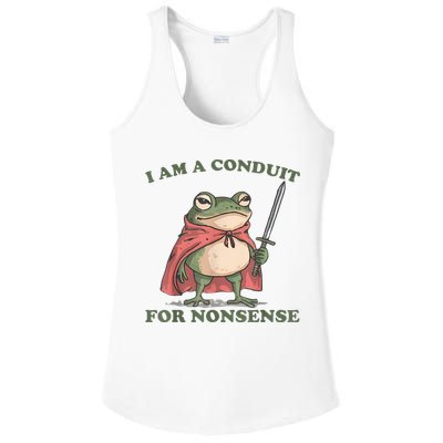I Am A Conduit For Nonsense Funny Frog Ladies PosiCharge Competitor Racerback Tank