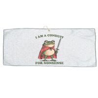 I Am A Conduit For Nonsense Funny Frog Large Microfiber Waffle Golf Towel