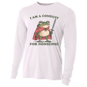 I Am A Conduit For Nonsense Funny Frog Cooling Performance Long Sleeve Crew