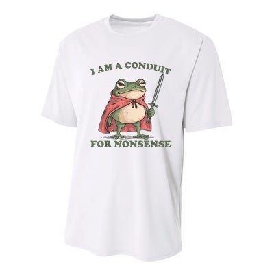 I Am A Conduit For Nonsense Funny Frog Youth Performance Sprint T-Shirt