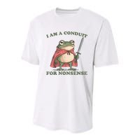 I Am A Conduit For Nonsense Funny Frog Youth Performance Sprint T-Shirt