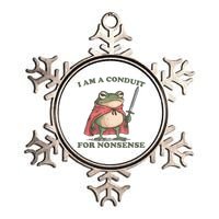 I Am A Conduit For Nonsense Funny Frog Metallic Star Ornament