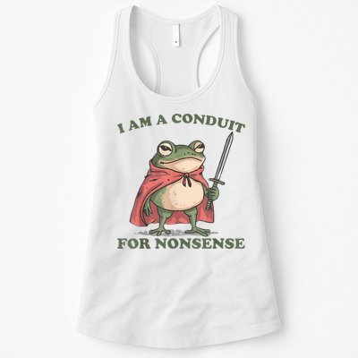 I Am A Conduit For Nonsense Funny Frog Womens Tank Top