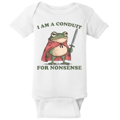 I Am A Conduit For Nonsense Funny Frog Baby Bodysuit