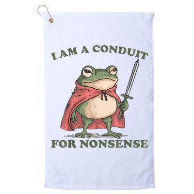I Am A Conduit For Nonsense Funny Frog Golf Towel