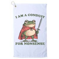 I Am A Conduit For Nonsense Funny Frog Golf Towel