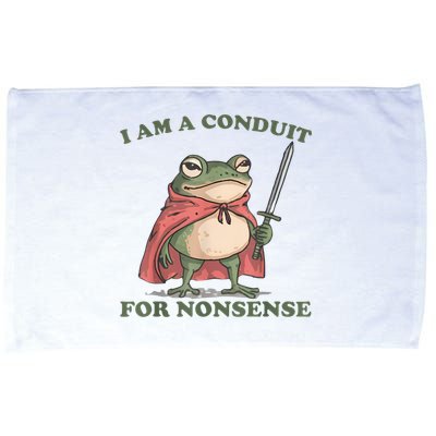 I Am A Conduit For Nonsense Funny Frog Microfiber Hand Towel