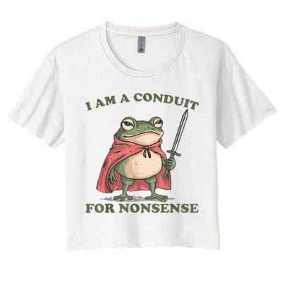 I Am A Conduit For Nonsense Funny Frog Crop Top