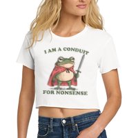I Am A Conduit For Nonsense Funny Frog Crop Top