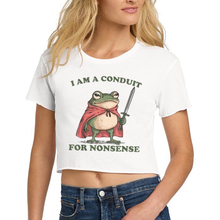 I Am A Conduit For Nonsense Funny Frog Crop Top