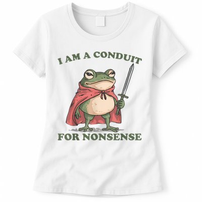 I Am A Conduit For Nonsense Funny Frog Womens T-Shirt