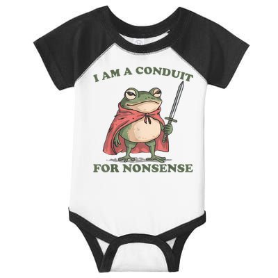 I Am A Conduit For Nonsense Funny Frog Infant Baby Jersey Bodysuit
