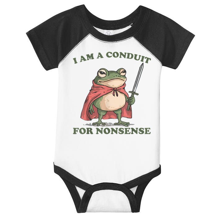 I Am A Conduit For Nonsense Funny Frog Infant Baby Jersey Bodysuit