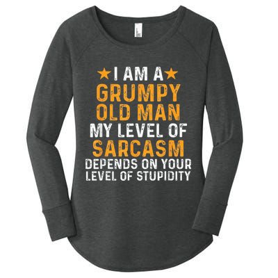 I Am A Grumpy Old Man My Level Of Sarcasm Depends On Your Women's Perfect Tri Tunic Long Sleeve Shirt
