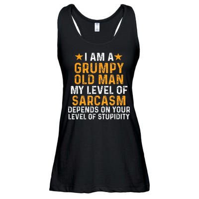 I Am A Grumpy Old Man My Level Of Sarcasm Depends On Your Ladies Essential Flowy Tank